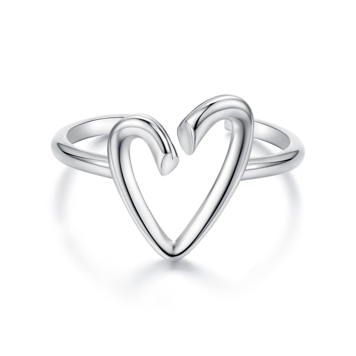 925 Sterling Silver Oxidized Silver Heart Ring for Women