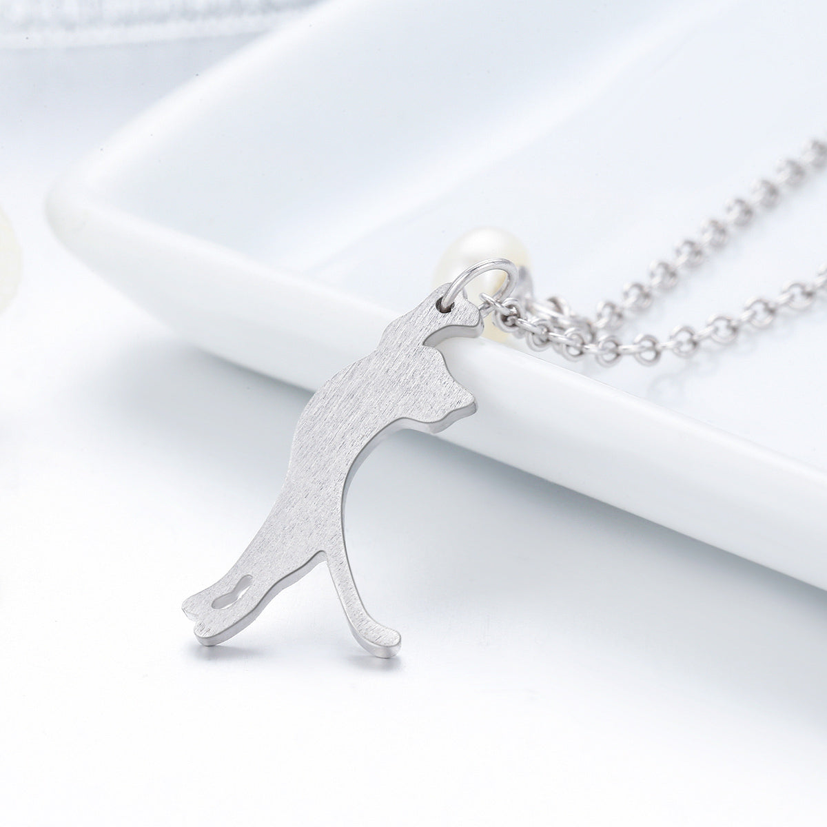 925 Sterling Silver 0.6 Carat Pearl Necklace for Women