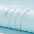 925 Sterling Silver + Plated White Gold Necklace 40cm for Women