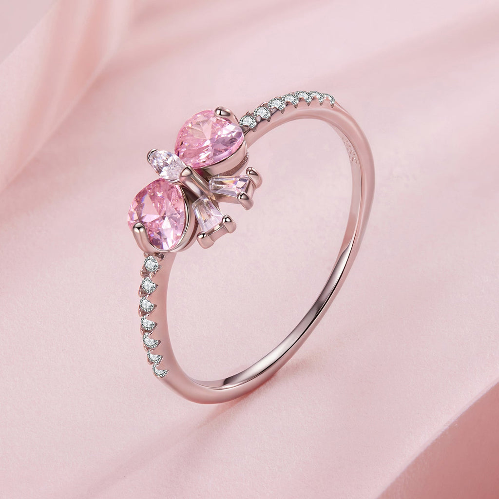 925 Sterling Silver White Gold Plated 0.65cm Pendant Ring Size 6 for Women