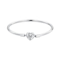 925 Sterling Silver White Gold Plated 17.0cm CZ Bracelet for Women