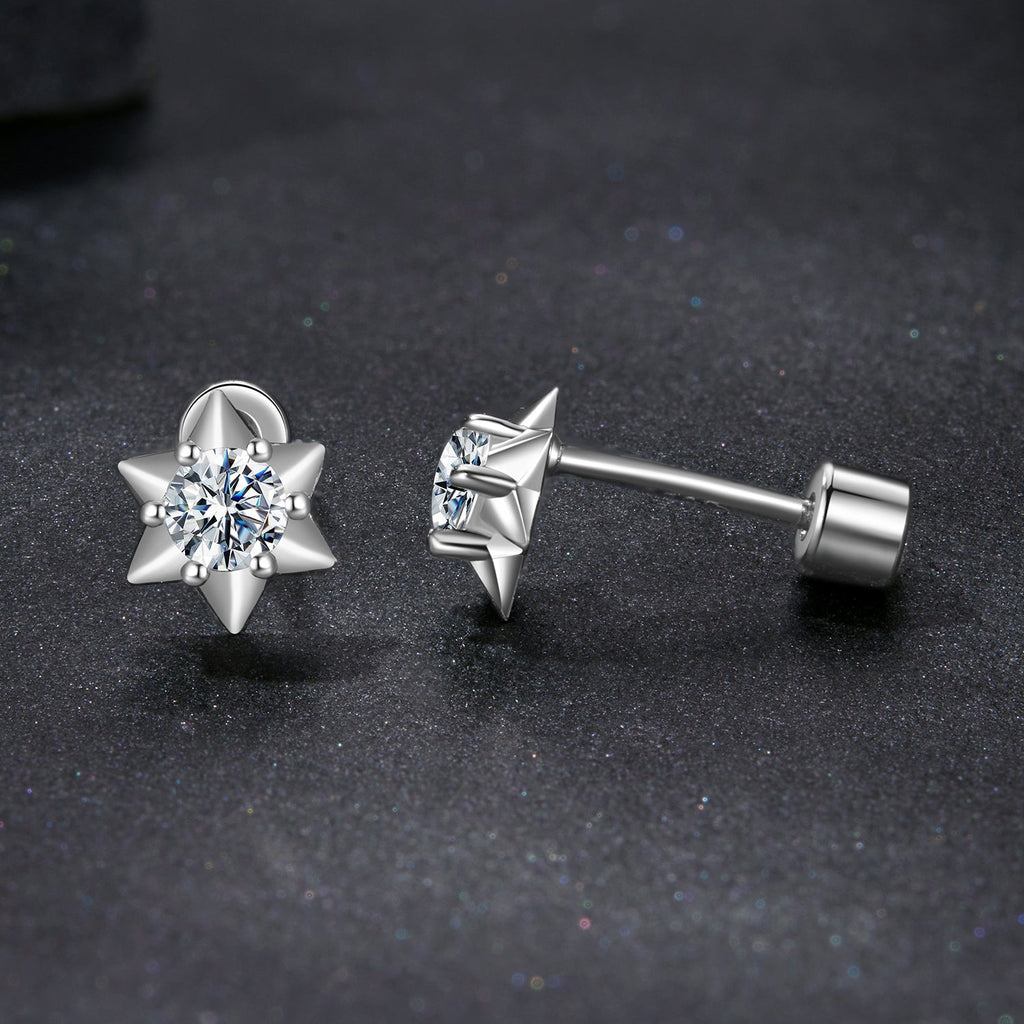 925 Sterling Silver Moissanite 0.10 Carat Earrings for Women