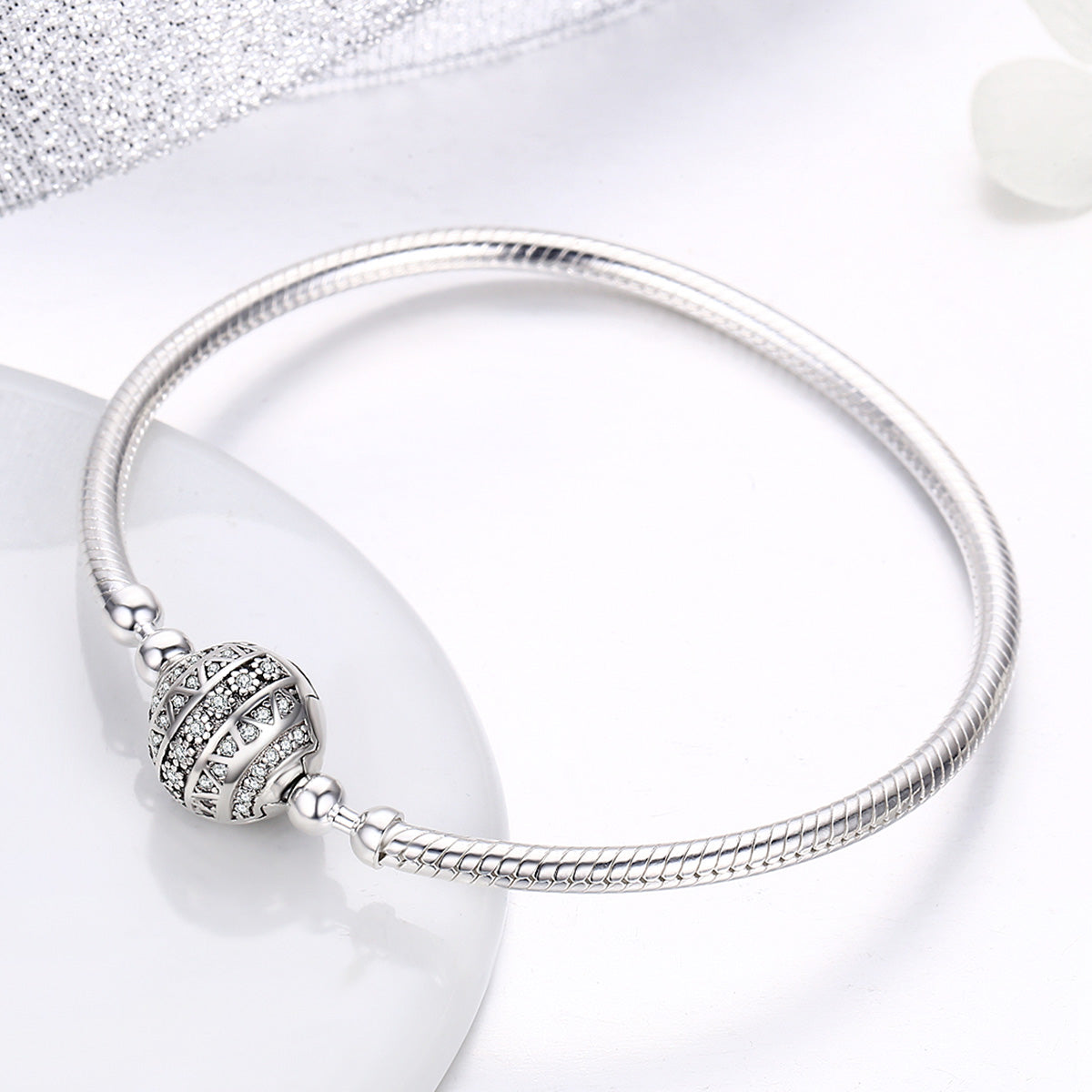 925 Sterling Silver SCB Bracelet Style Nan Size 17.0 for Women