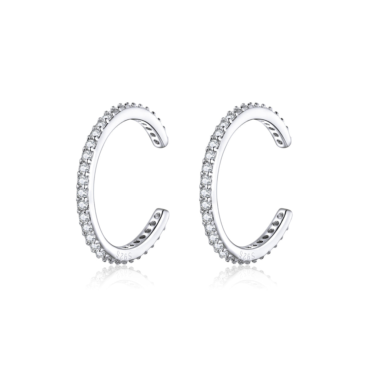 925 Sterling Silver Earrings with Pavé Set CZ