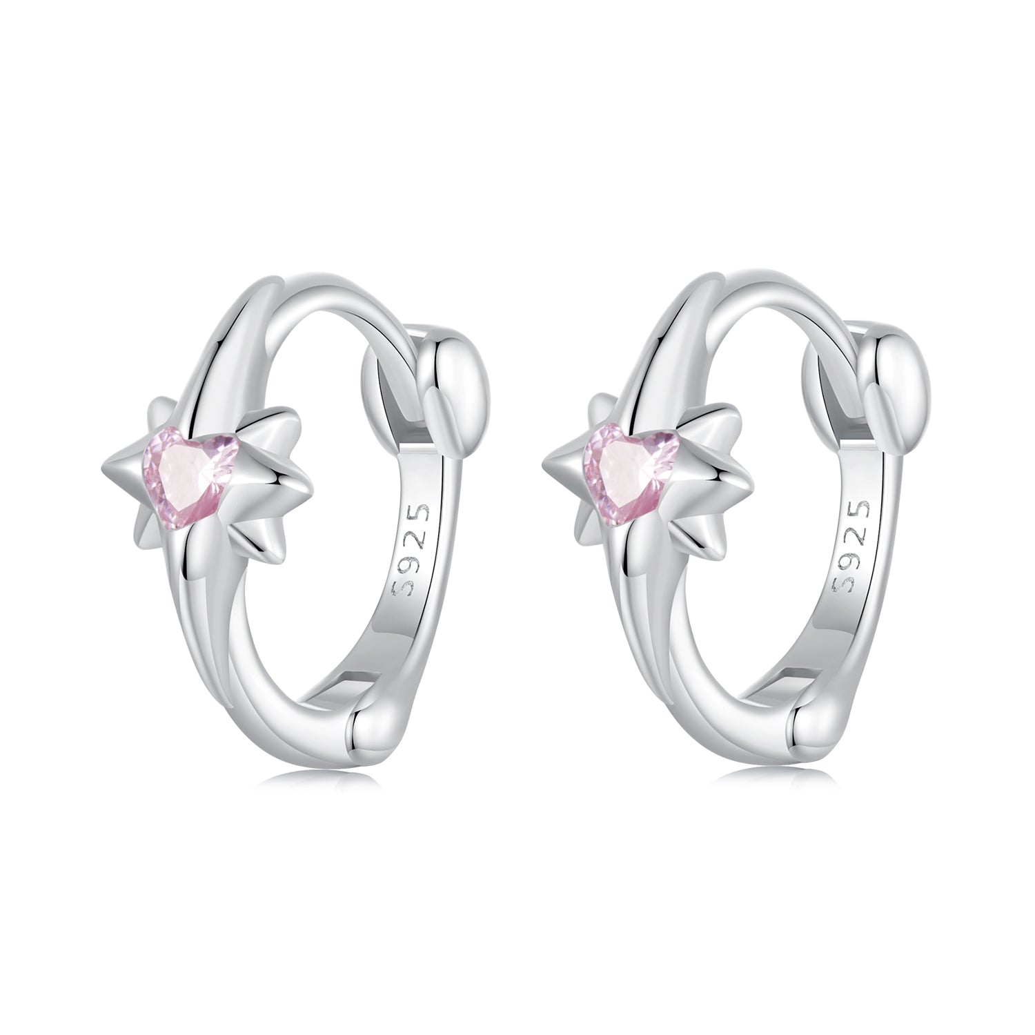 925 Sterling Silver White Gold Plated Earrings with CZ for Women