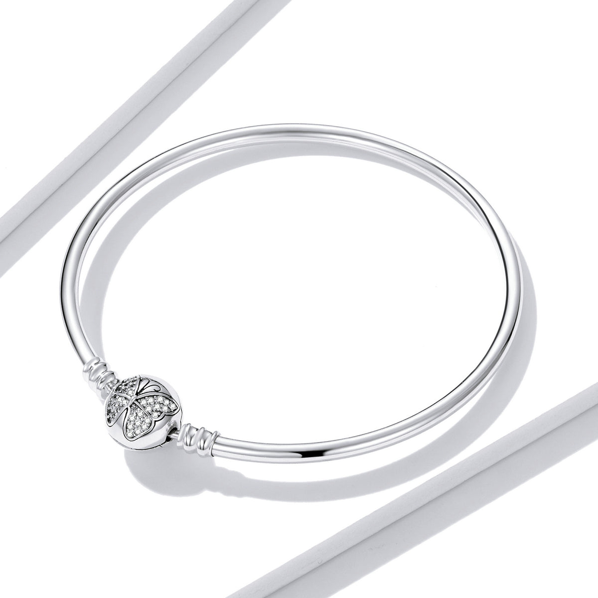 925 Sterling Silver 17.0 cm Oxidized CZ Bracelet for Women