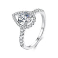 925 Sterling Silver Moissanite 1 Carat Pendant Ring Size 6 for Women