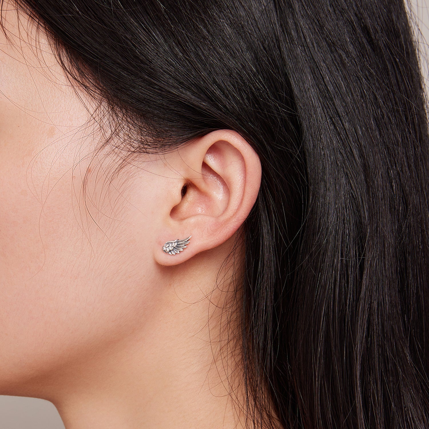 925 Sterling Silver Oxidized Pavé CZ Earrings