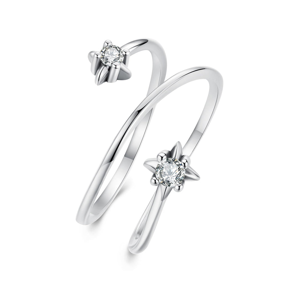 925 Sterling Silver Pavé Setting CZ Oxidized Ring for Women