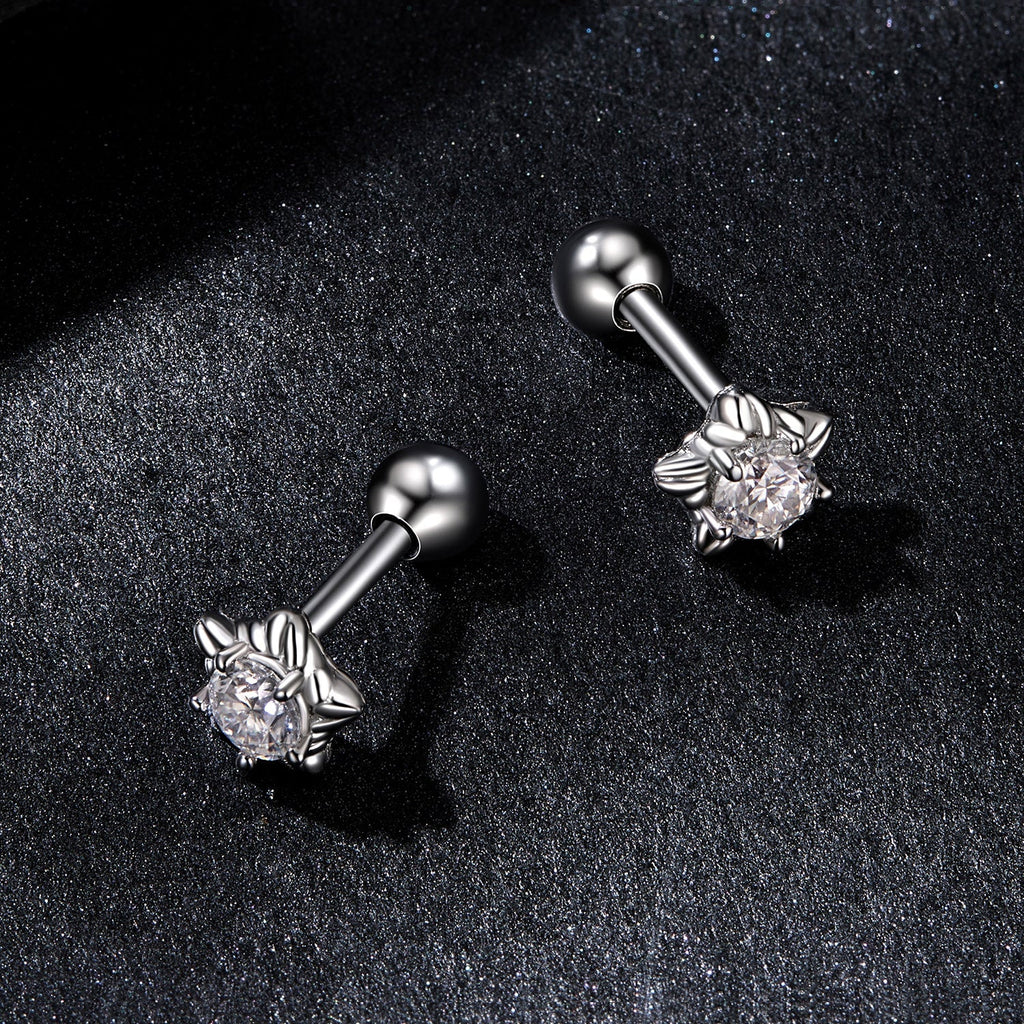 925 Sterling Silver Moissanite Stud Earrings 5mm for Women