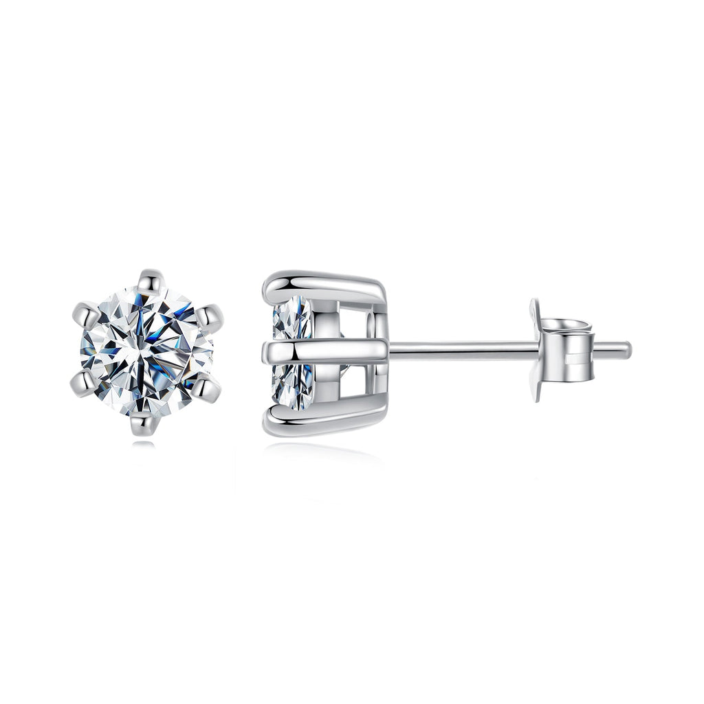 925 Sterling Silver 0.65 Carat Moissanite Earrings for Women