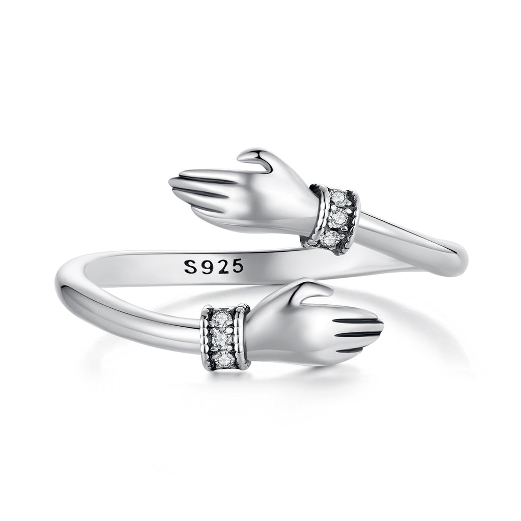 925 Sterling Silver Oxidized Pavé CZ Ring