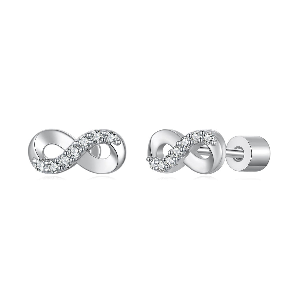 925 Sterling Silver & Moissanite Earrings 0.005ct for Women