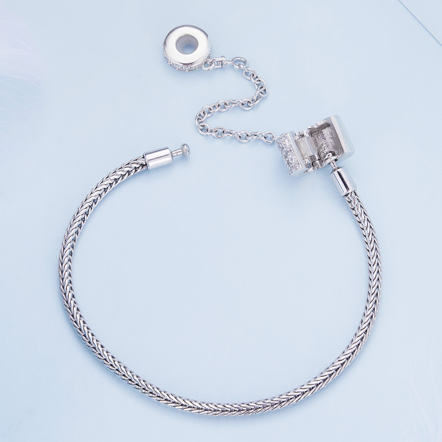 925 Sterling Silver Bracelet 17cm with Pavé Setting CZ for Women