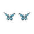 925 Sterling Silver Enamel Oxidized Earrings Size 0.7*1.1cm for Women