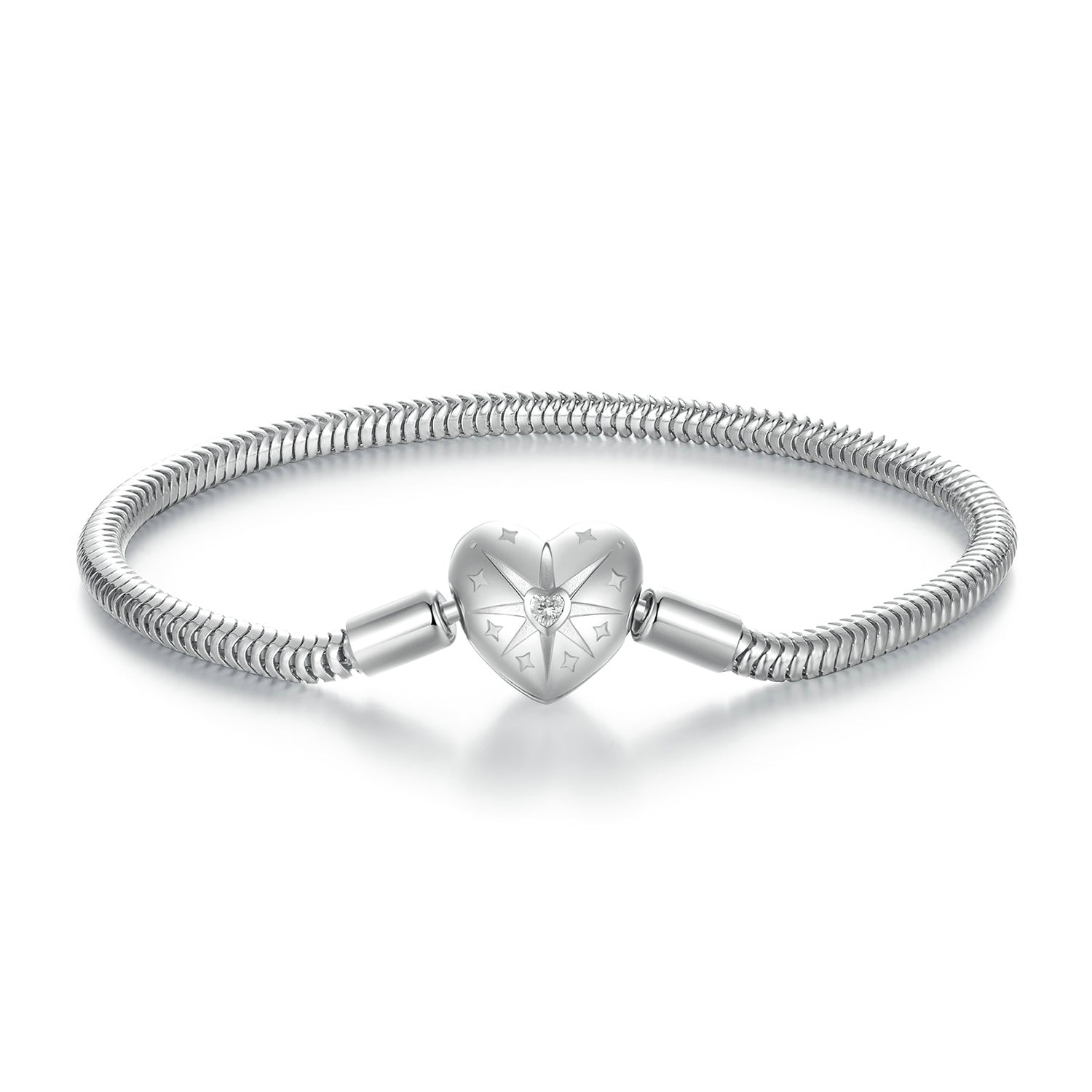 925 Sterling Silver + Pavé Setting White Gold Bracelet 17.0cm for Women