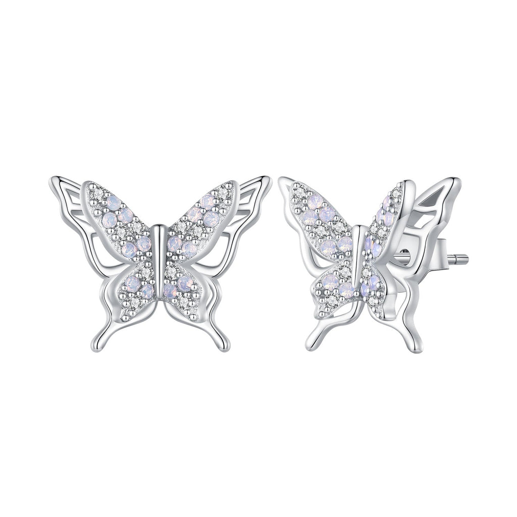 925 Sterling Silver Opal Nanometer Stone Earrings for Women