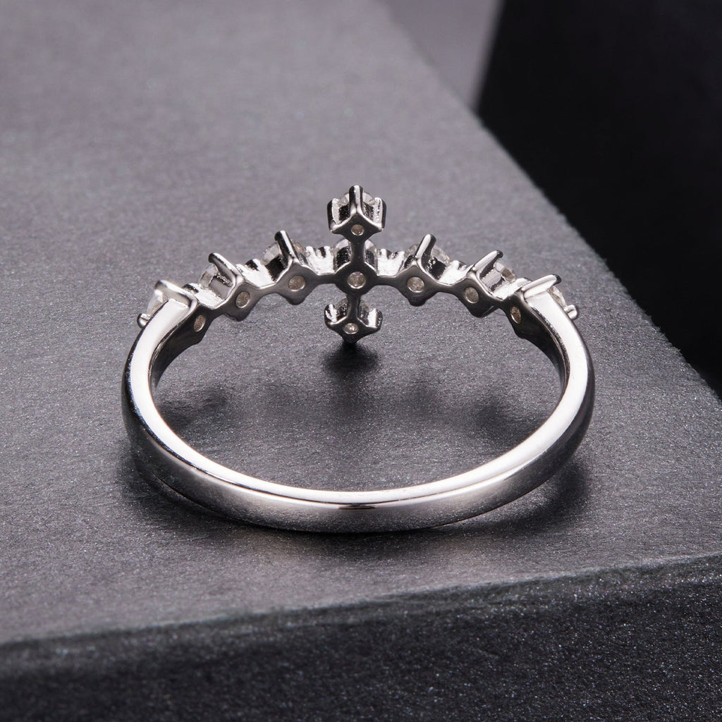 925 Sterling Silver Moissanite 0.15-0.20 Carat Ring for Women, Size 6