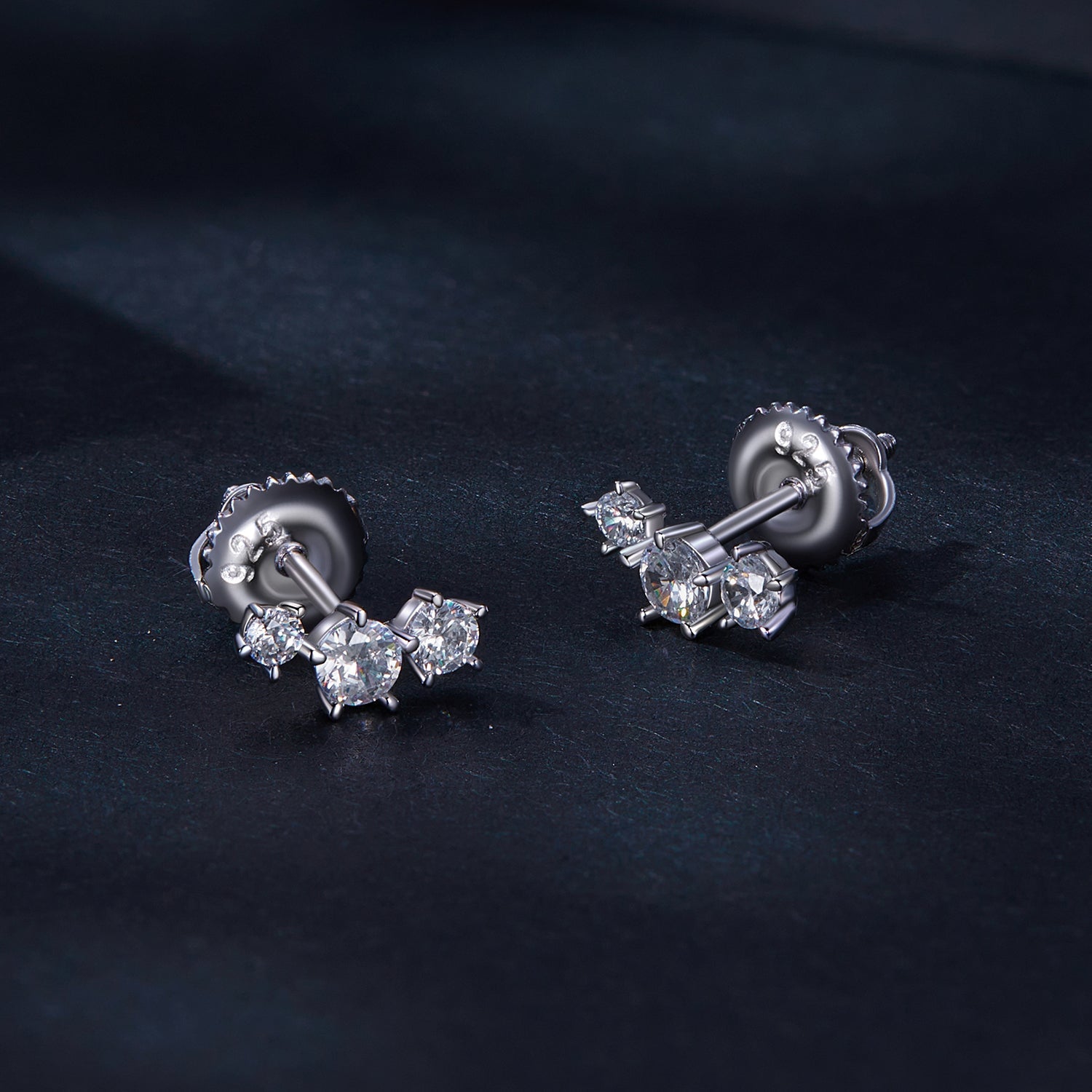 925 Sterling Silver Moissanite 0.01 Carat Earrings Size 4*9mm for Women