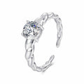 925 Sterling Silver Moissanite 0.65 Carat Ring for Women Size E