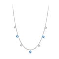 925 Sterling Silver & White Gold Plated Adjustable Layered CZ Necklace for Women