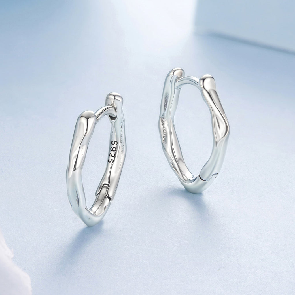 925 Sterling Silver Earrings with Oxidized Finish - 1.4x0.2cm for Women