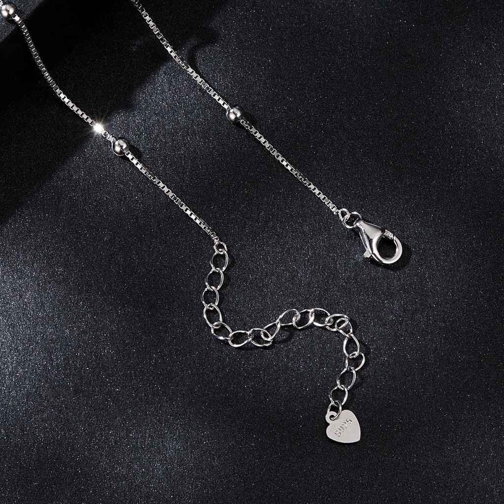 925 Sterling Silver Plated White Gold Moissanite Necklace 400+50mm for Women