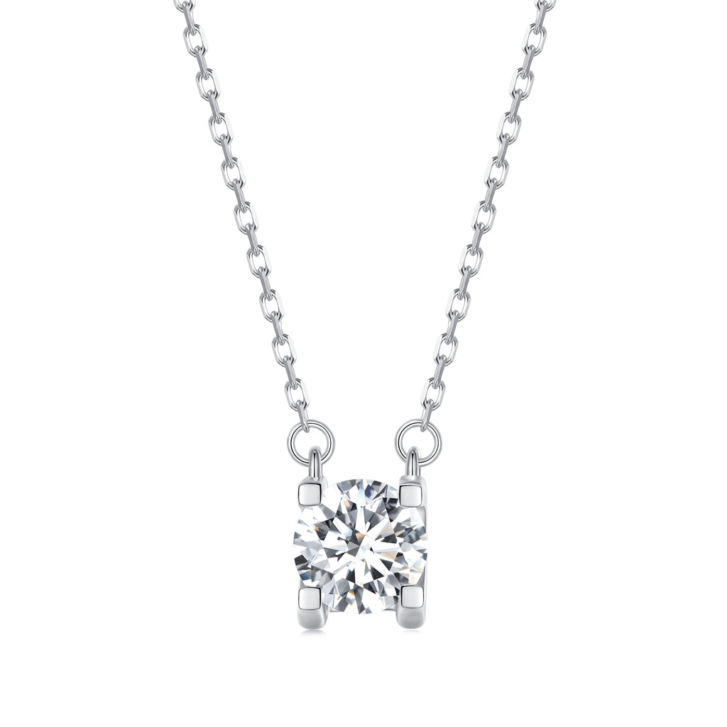 925 Sterling Silver 0.65 Carat Moissanite Necklace for Women
