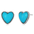 925 Sterling Silver Oxidized Turquoise Earrings for Women