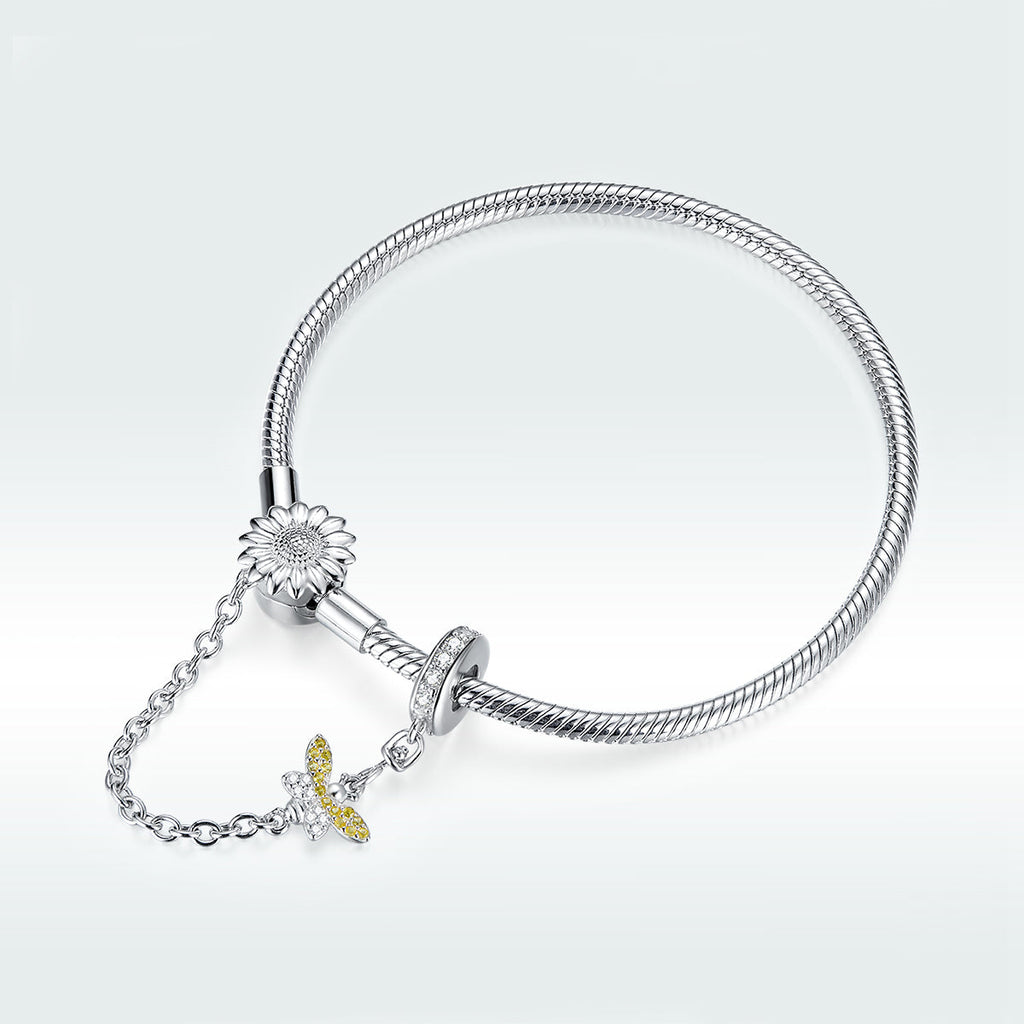 925 Sterling Silver Adjustable Length 17cm Bracelet for Women