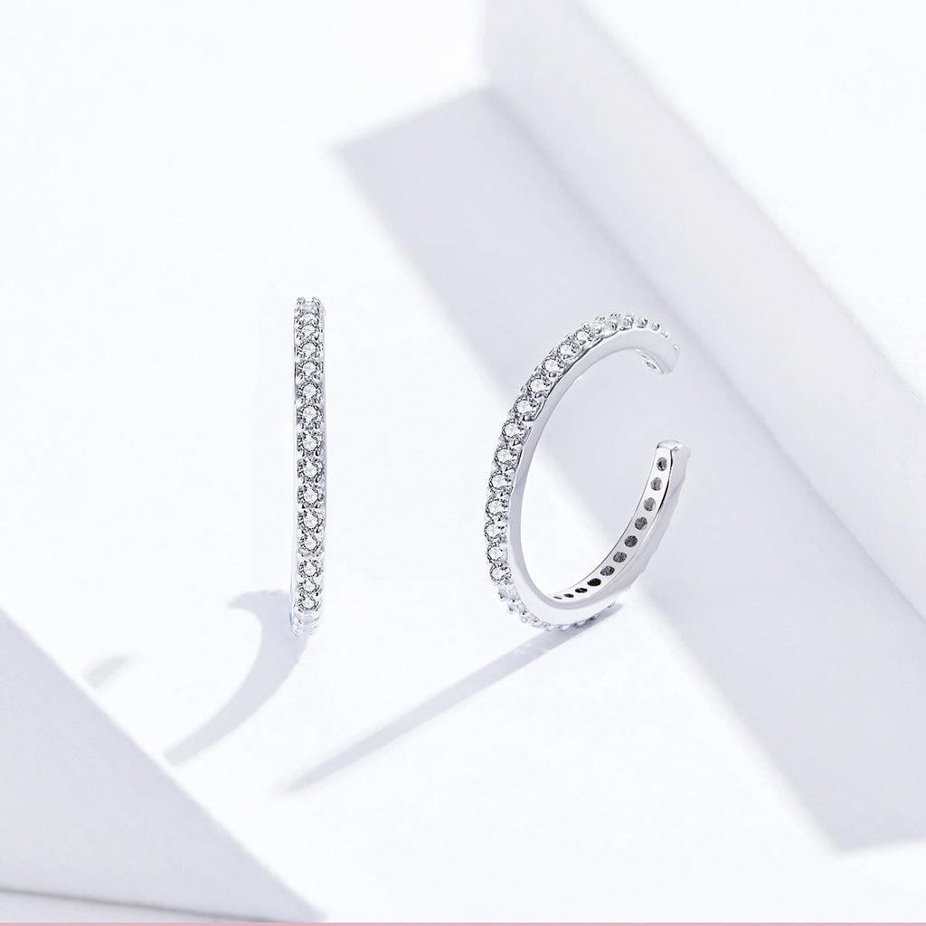 925 Sterling Silver Earrings with Pavé Set CZ
