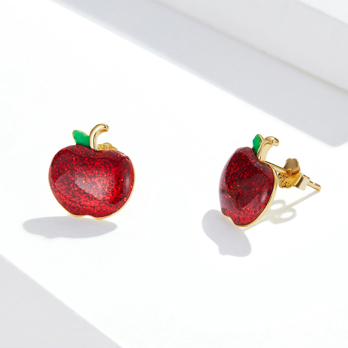 925 Sterling Silver Enamel Plated Gold Earrings