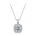 925 Sterling Silver Moissanite 1.4x1.0cm White Gold Plated Necklace 40+5cm for Women