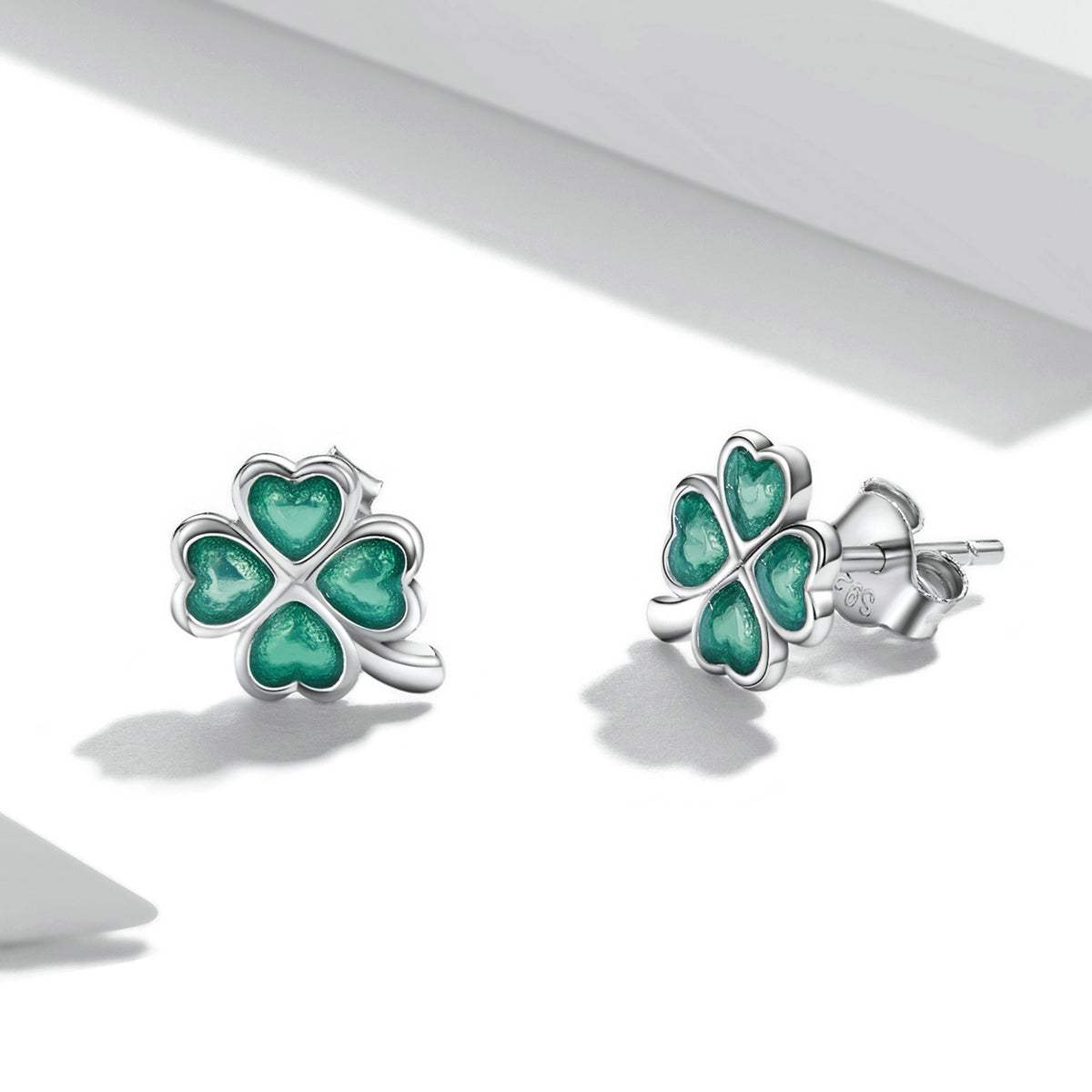 925 Sterling Silver Enamel Plated Platinum Earrings for Women