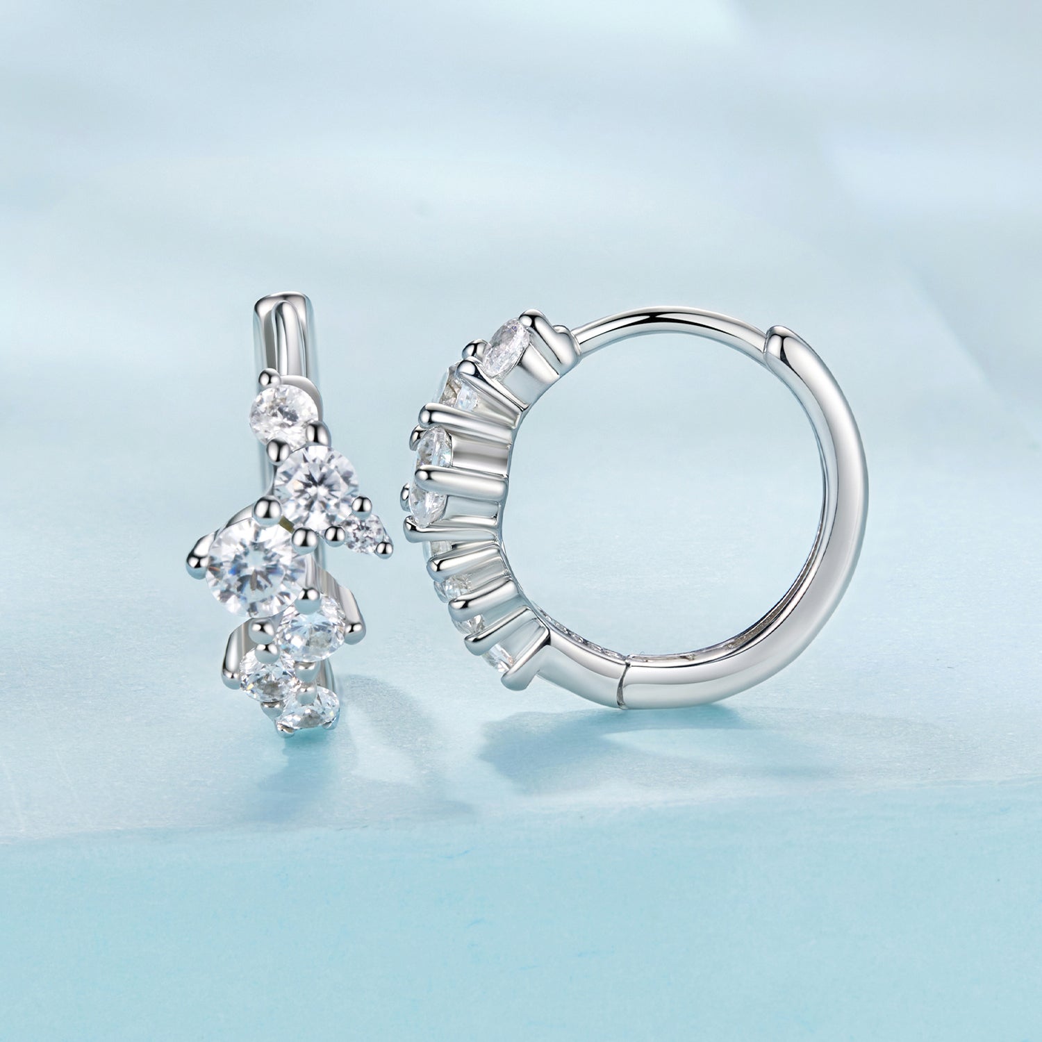 925 Sterling Silver Earrings with CZ White Gold Plating