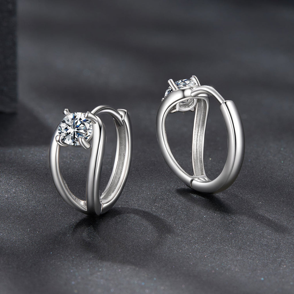 925 Sterling Silver 0.40 Carat Moissanite Earrings for Women