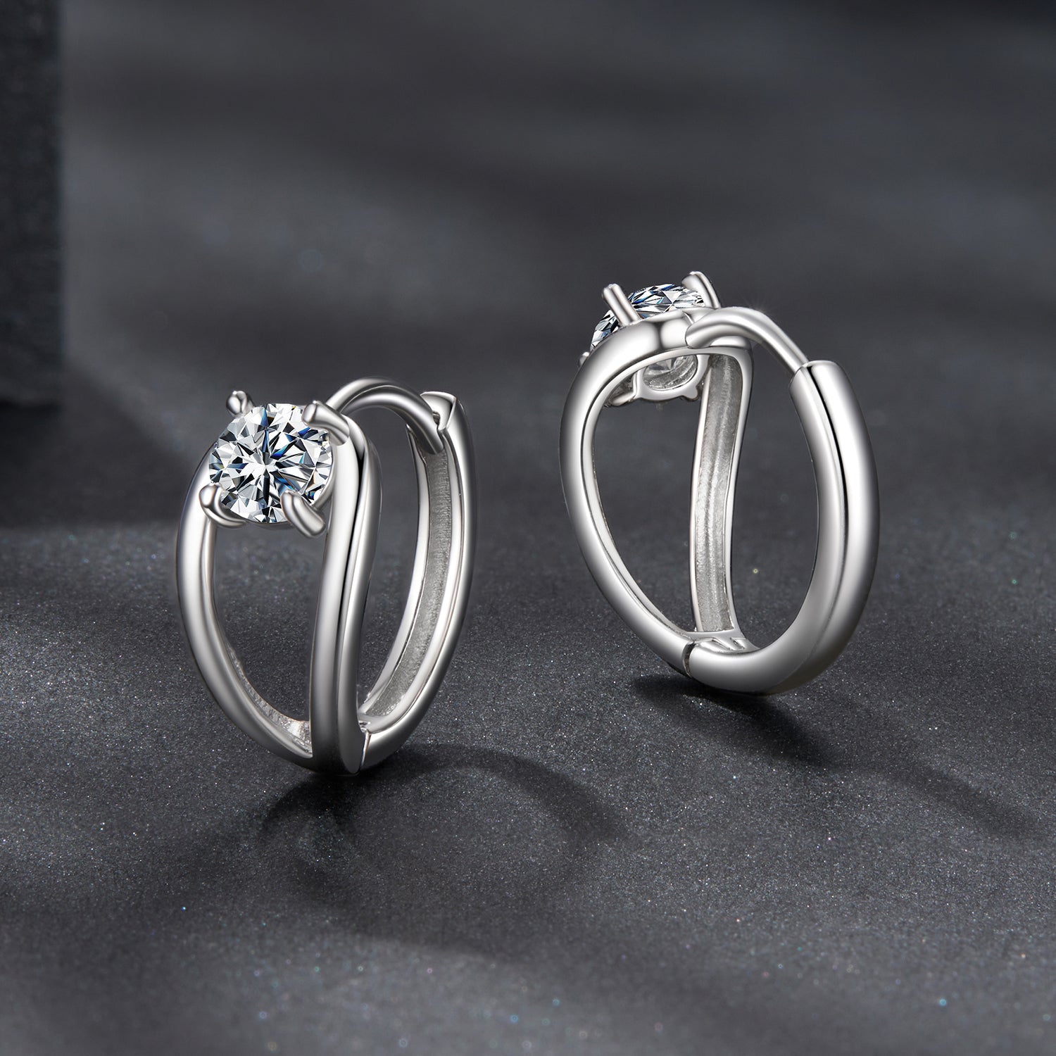 925 Sterling Silver 0.40 Carat Moissanite Earrings for Women