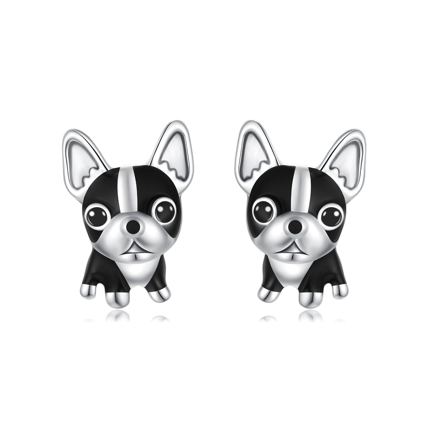 925 Sterling Silver Oxidized Enamel Earrings for Women