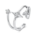 925 Sterling Silver Oxidized CZ Ring with Pavé Setting for Women