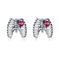 925 Sterling Silver Oxidized Pavé Setting CZ Earrings - 1x1cm for Women