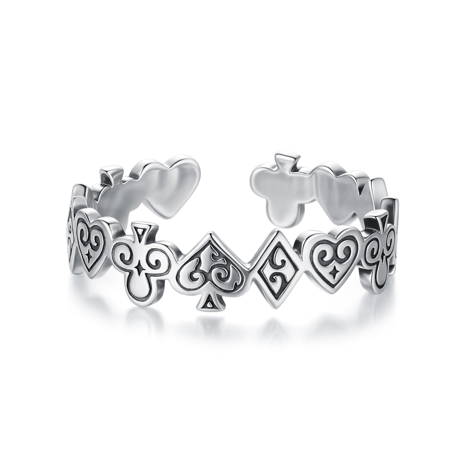 925 Sterling Silver Oxidized Silver 0.5cm Ring