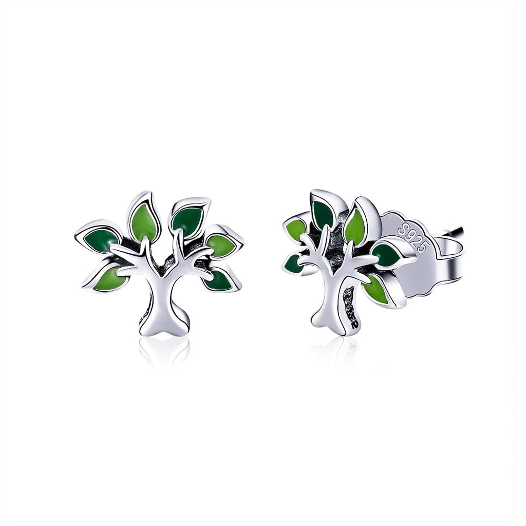 925 Sterling Silver Earrings with Enamel Process 0.8*1cm