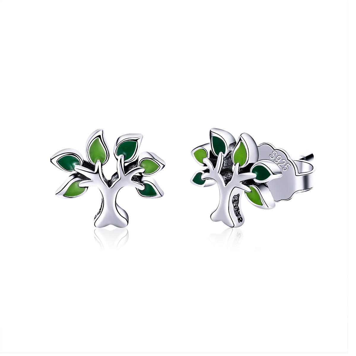 925 Sterling Silver Earrings with Enamel Process 0.8*1cm