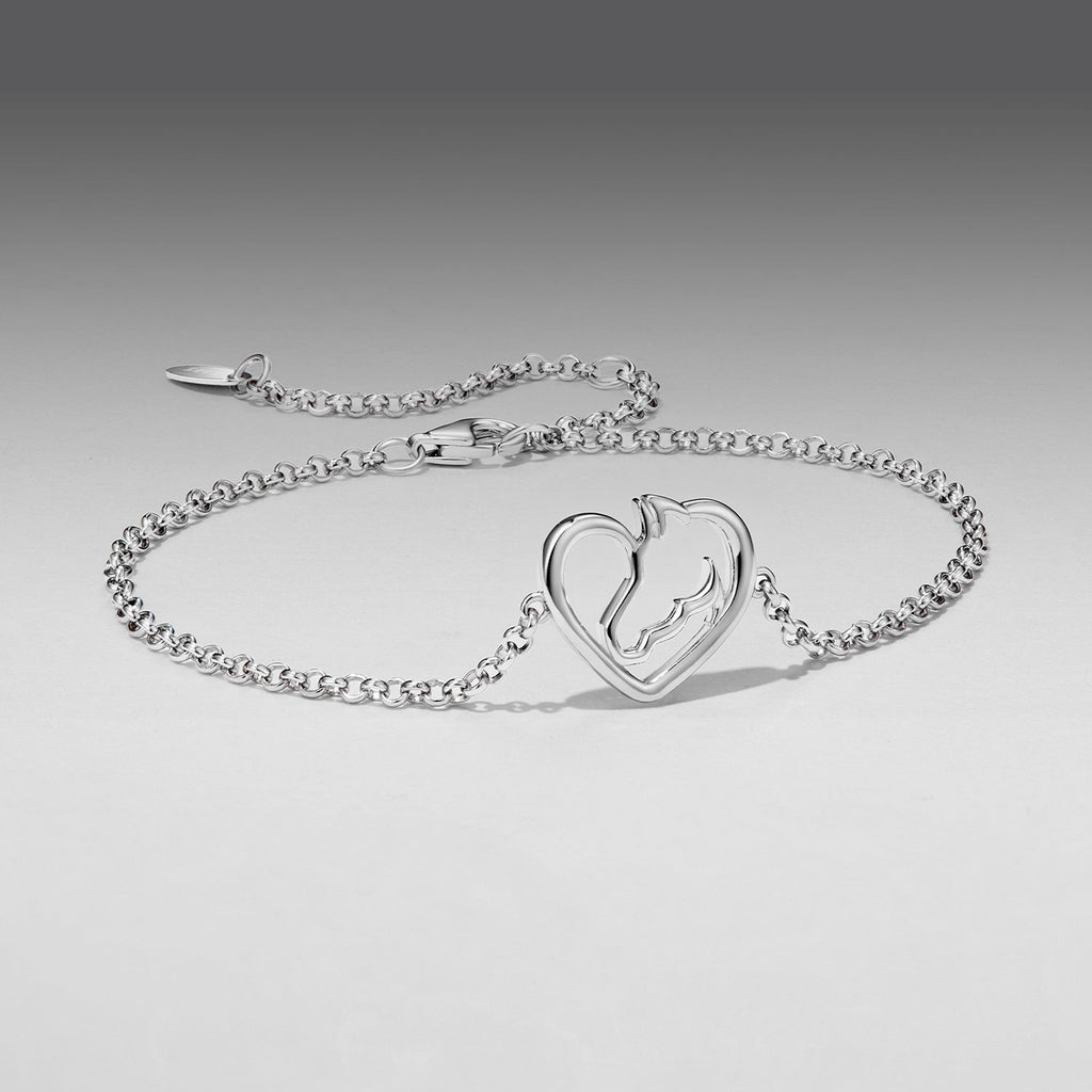 925 Sterling Silver Plated White Gold Bracelet 21cm for Women