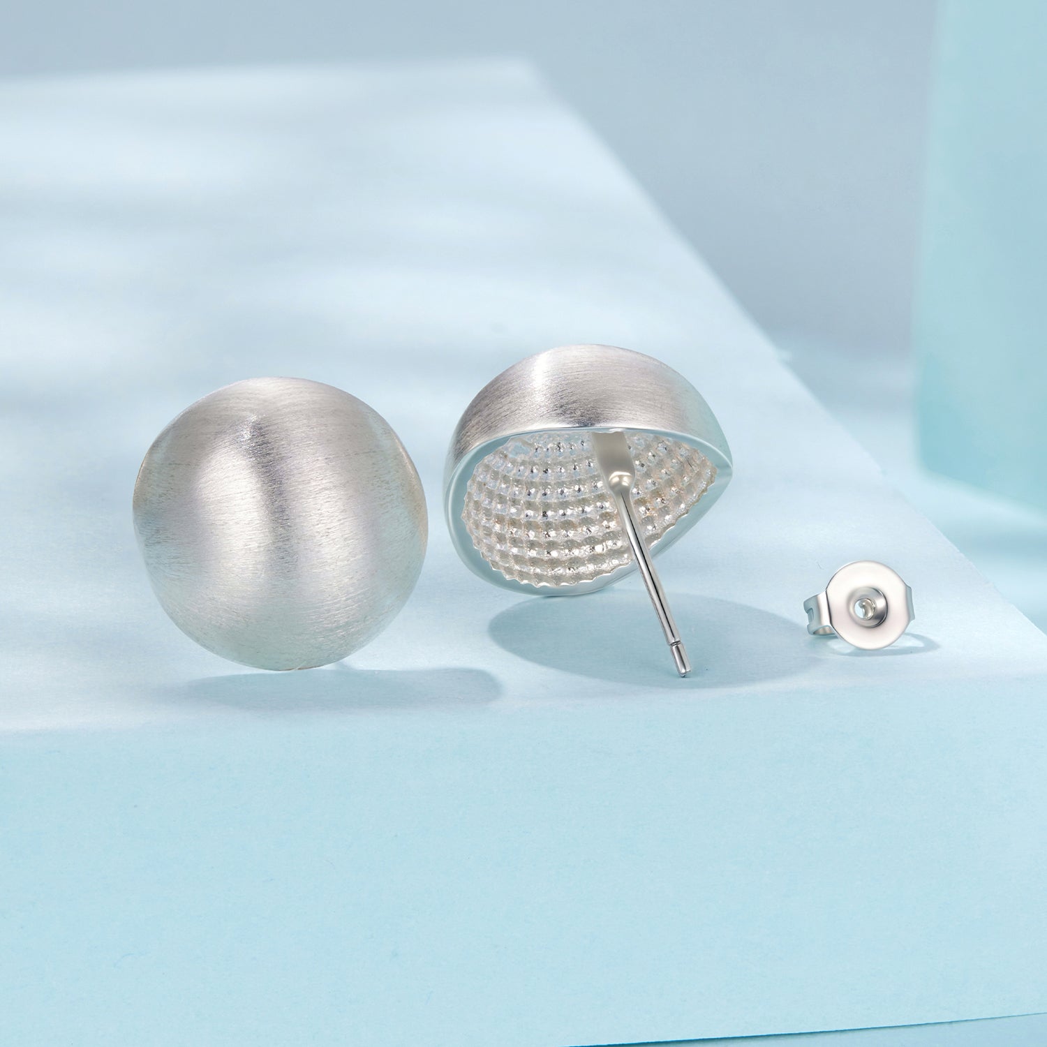 925 Sterling Silver 1.4cm White Gold Plated Earrings