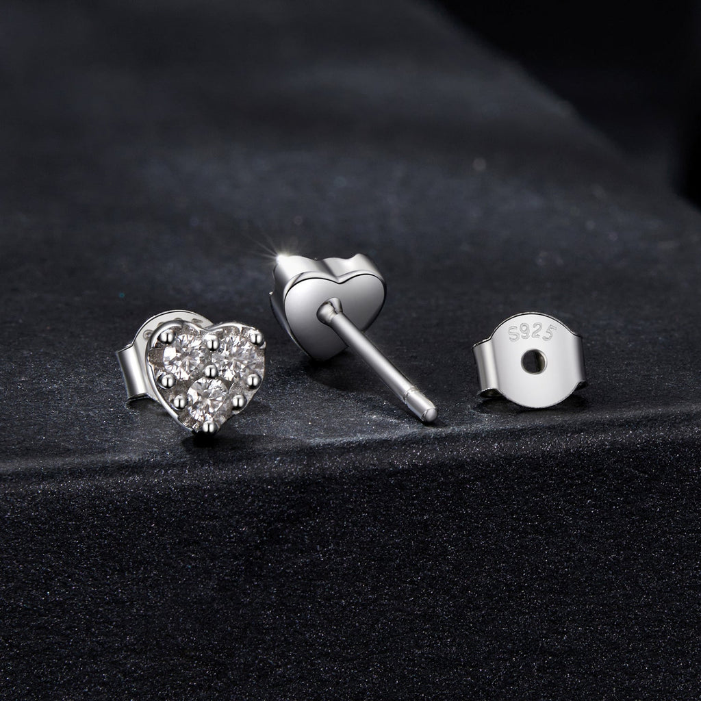 925 Sterling Silver Moissanite 0.03 Carat Earrings for Women