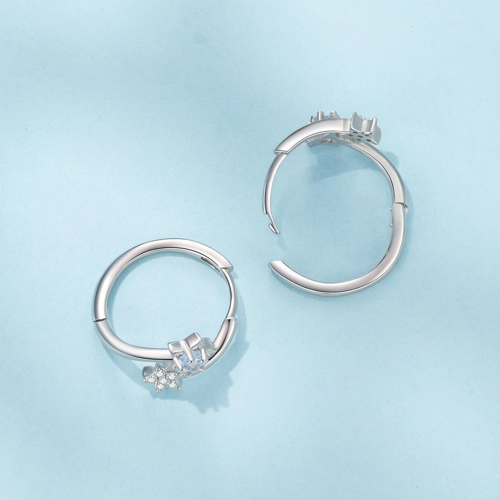 925 Sterling Silver Wedding Earrings with White Gold Plating and CZ Stones for Women