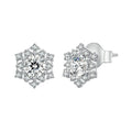 925 Sterling Silver Pavé Setting CZ Platinum Plated Earrings