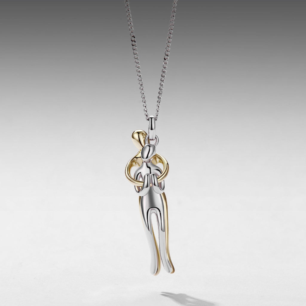 925 Sterling Silver Plated White Gold & Gold Necklace 40+5cm for Women