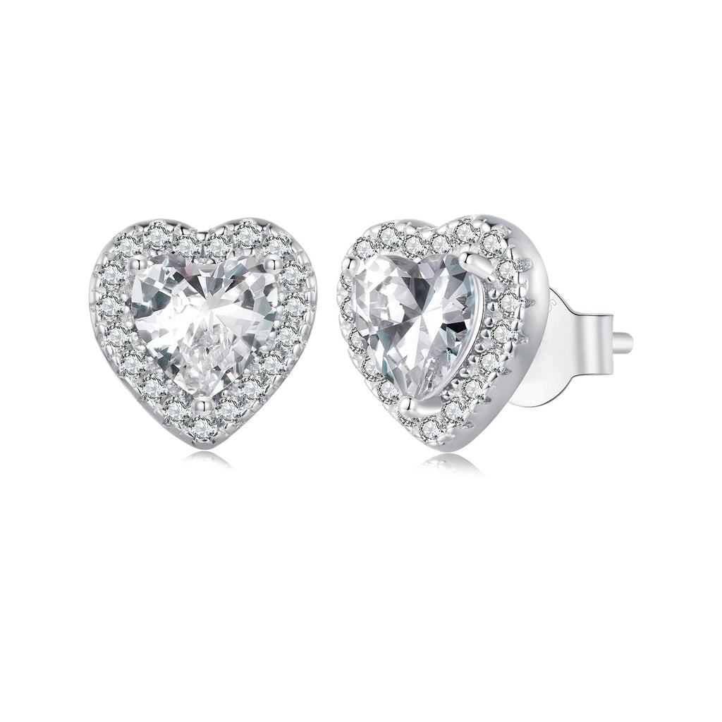 925 Sterling Silver Pavé Setting CZ Earrings